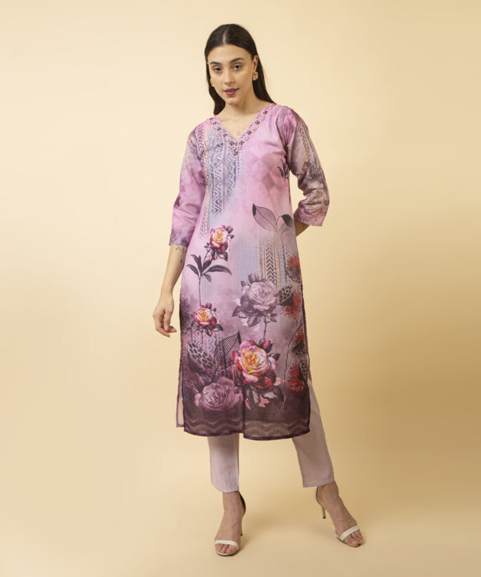 Purple kurta and pany with dupatta - Image 4