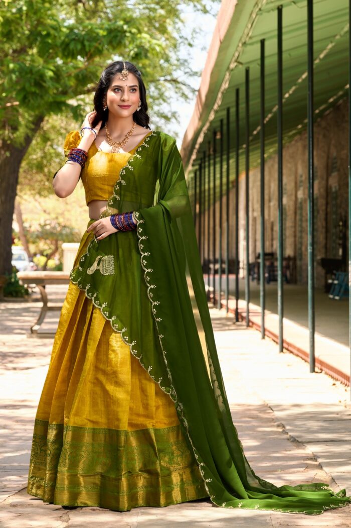 Kanjivaram silk lehenga choli - Image 6