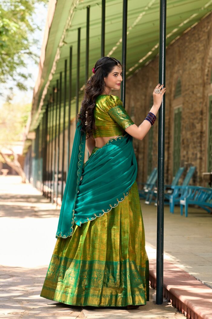 Kanjivaram silk lehenga choli - Image 3