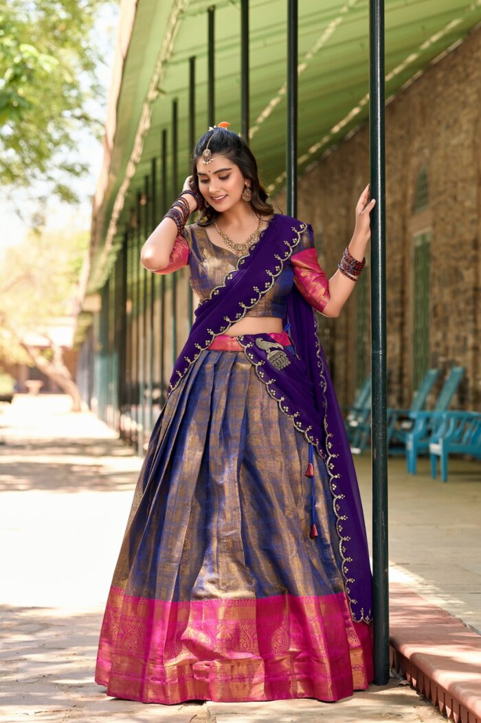 Kanjivaram silk lehenga choli - Image 5