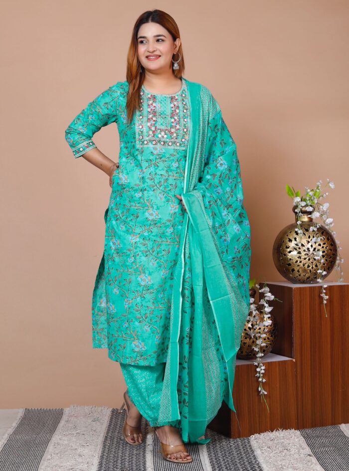 Printed Suit with Afghani Set - Image 2