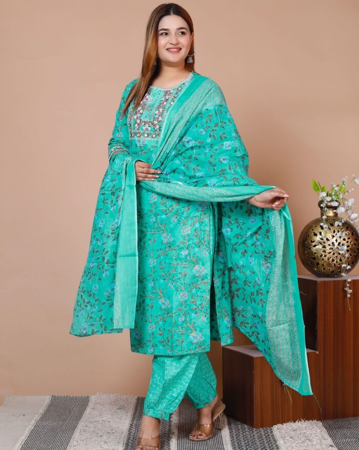 Printed Suit with Afghani Set